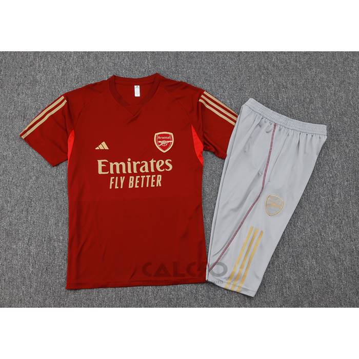 Tuta da Track Arsenal Manica Corta 2023-2024 Rosso - Pantaloncini
